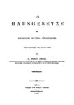 Die Hausgesetze der regierenden deutschen Fürstenhäuser – Zweiter Band