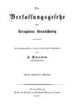 Die Verfassungsgesetze des Herzogtums Braunscheig
