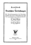 Handbuch der Deutschen Verfassungen