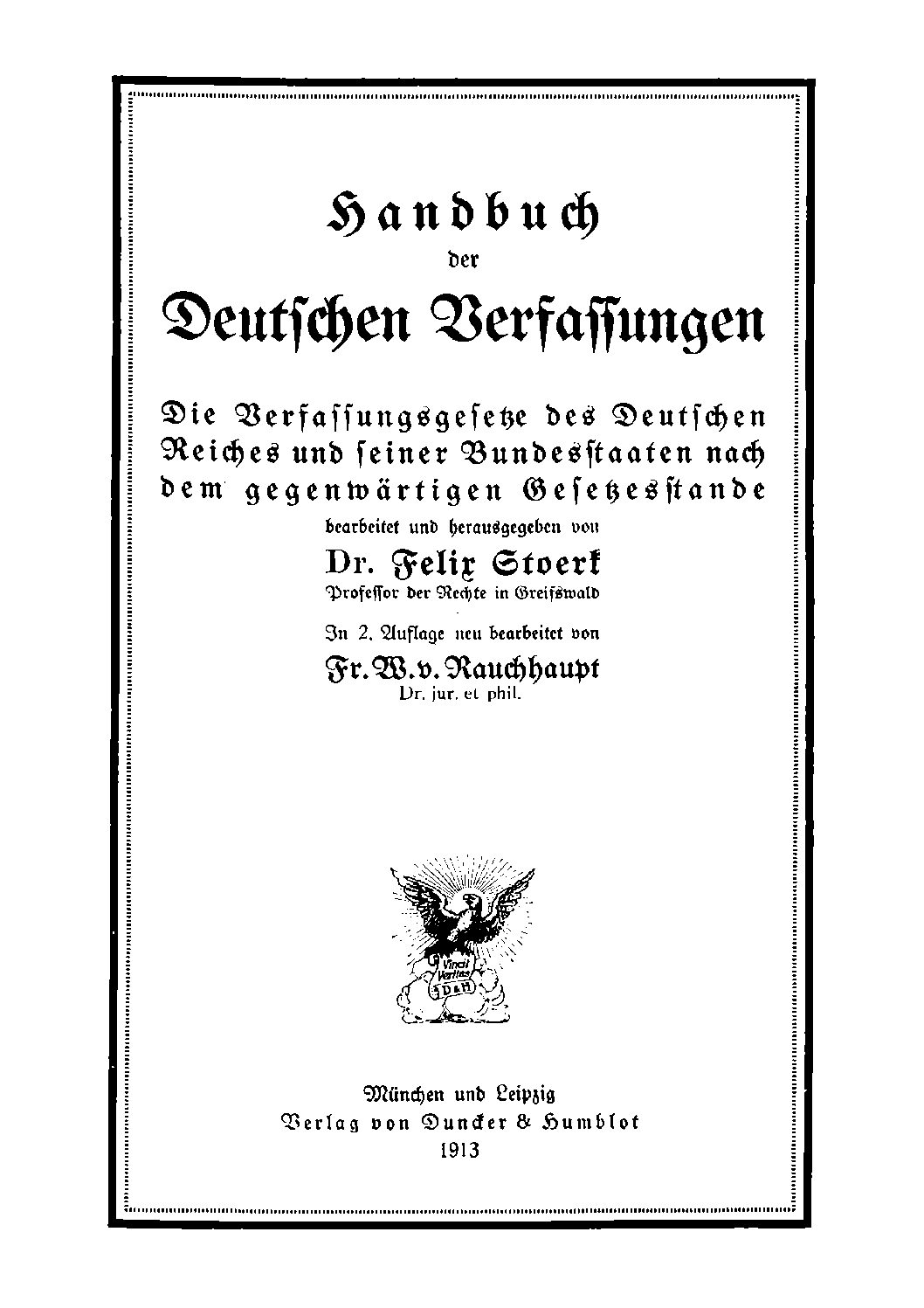 Handbuch der Deutschen Verfassungen