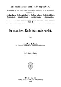 Band 1: Deutsches Reichsstaatsrecht