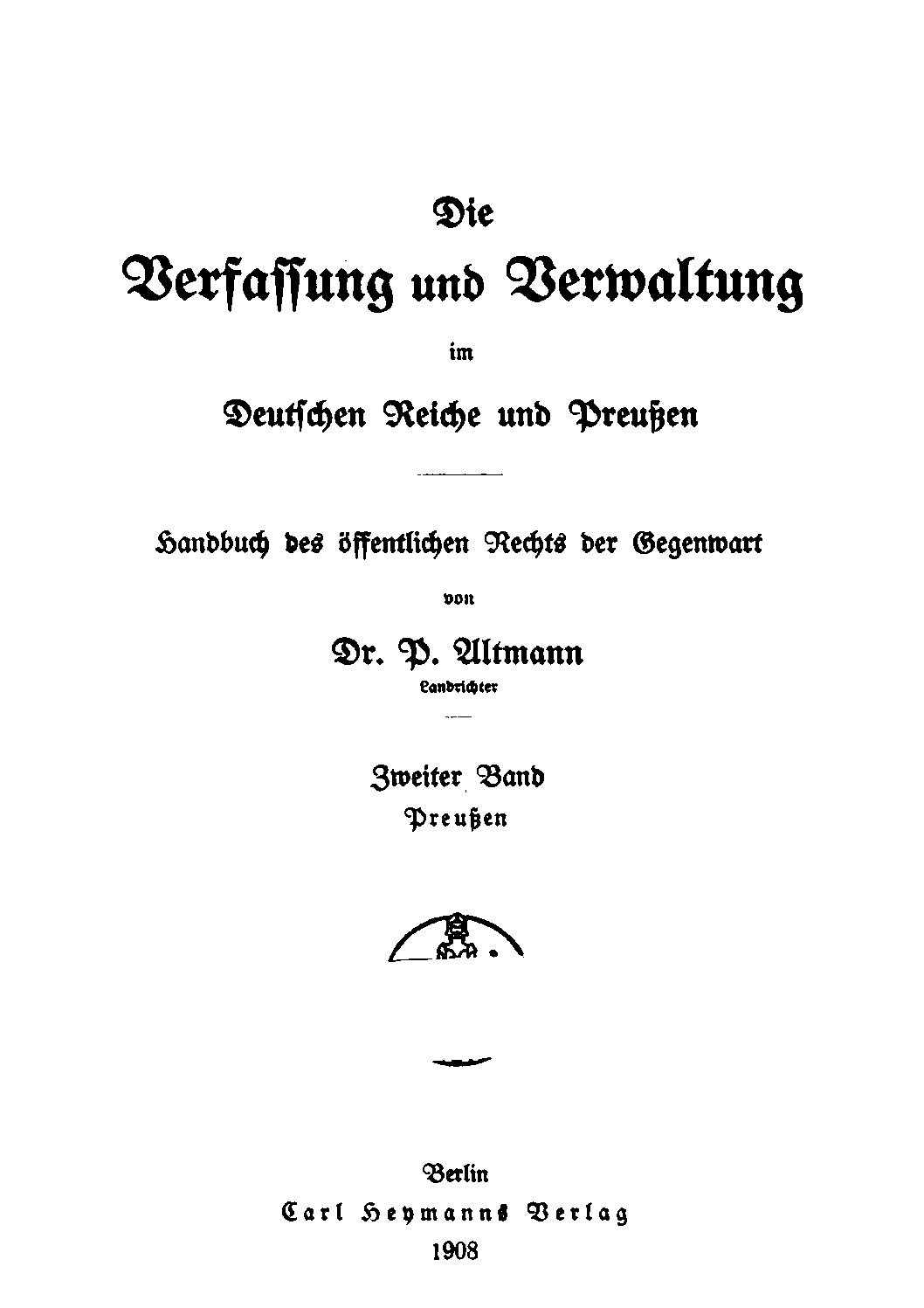 Zweiter Band: Preußen