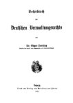Lehrbuch des Deutschen Verwaltungsrechts