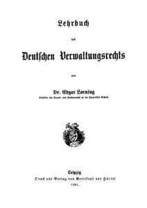 Lehrbuch des Deutschen Verwaltungsrechts