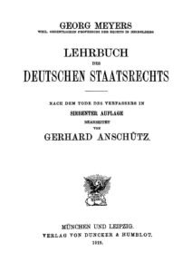 Lehrbuch des Deutschen Staatsrechts
