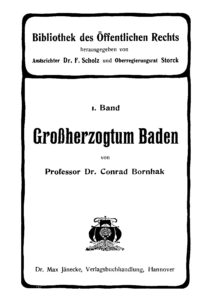 1. Band: Staats- und Verwaltungsrecht des Großherzogtums Baden