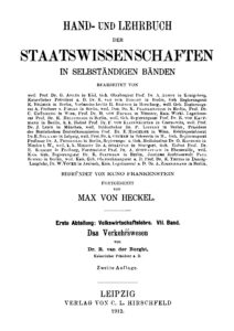 Hand- und Lehrbuch der Staatswissenschaften in selbständigen Bänden – Band 1.7: Das Verkehrswesen