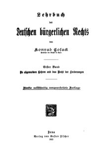 Lehrbuch des deutschen bürgerlichen Rechts – Erster Band: Die allgemeinen Lehren und das Recht der Forderungen