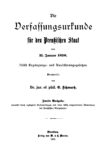 Die Verfassungsurkunde für den Preußischen Staat vom 31. Januar 1850