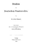 Studien zum Deutschen Staatsrechte – Erster Band