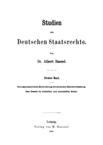 Studien zum Deutschen Staatsrechte – Zweiter Band: Heft 1 & 2