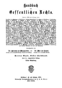 Handbuch des öffentlichen Rechts – Band 3.1.3: Das Staatsrecht des Großherzogthums Baden