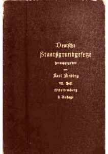 Deutsche Staatsgrundgesetze – VII. Heft: Württemberg
