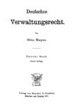 Systematisches Handbuch der Deutschen Rechtswissenschaft – Band 6.2: Deutsches Verwaltungsrecht