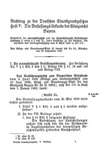 Deutsche Staatsgrundgesetze – V. Heft: Bayern (Nachtrag 1906)