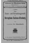 Bibliothek des öffentlichen Rechts – 7. Band: Das Staats- und Verwaltungsrecht des Herzogtums Sachsen-Altenburg