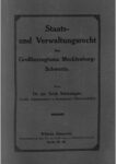 Staats- und Verwaltungsrecht des Großherzogtums Mecklenburg-Schwerin